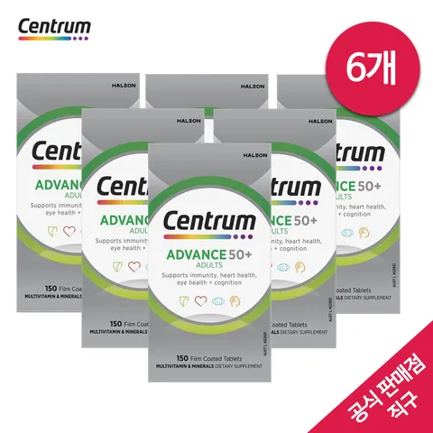 [ ★올인데이 최대 17%혜택! 현대카드7% 최대10%적립(12/8,모바일 바로접속 5만원이상 결제시,신청필수)★][해외직구] [센트룸] 어드밴스 50+ 어덜트 멀티비타민  100정X6통