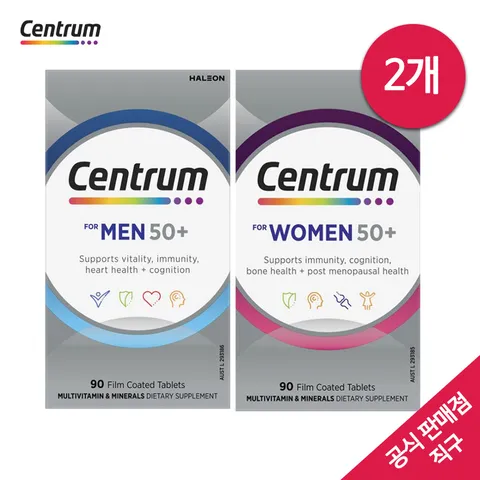 [ ★올인데이 최대 17%혜택! 현대카드7% 최대10%적립(12/8,모바일 바로접속 5만원이상 결제시,신청필수)★][해외직구] [센트룸]실버 포맨 멀티비타민 90정+실버 포 우먼 멀티비타민 90정 2종셋