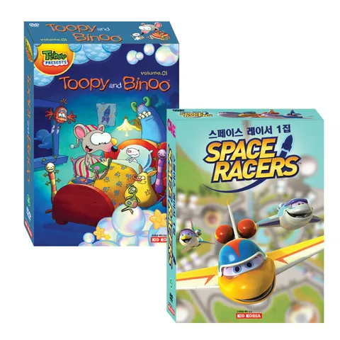 [키드코리아]투피와 비누 2집 10종+스페이스 레이서 2집 5종 총 15종(DVD10장+CD5장)(영한대본온라인제공)