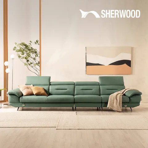 [쉐우드가구] 라미아 6인 이태리 통가죽 천연면피 소가죽 소파