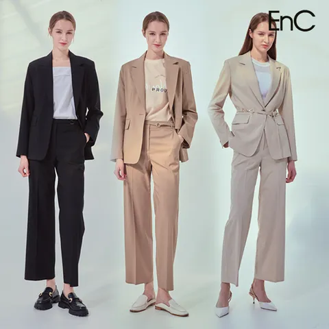 [런칭가 189000원] EnC 이앤씨 린넨 블랜딩 수트 셋업 (자켓+팬츠)((ENJK31302A/ENTA31303A))