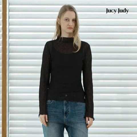 [쥬시쥬디] 모크넥레이스티셔츠 J1TS021D +할인쿠폰