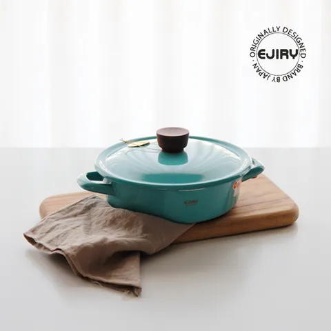 에지리 22cm 법랑 전골냄비 민트그린