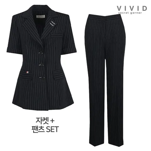 VIVID SET 여성 롱스트라이트 여름정장자켓+팬츠 세트 - 현대Hmall