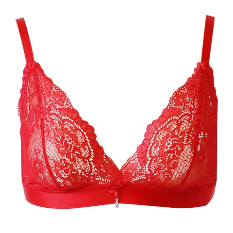 [로사]시리 레드 편안한 예쁜 수입 풀컵 레이스 노와이어 브라렛 A컵 B컵 C컵 D컵 와이어리스 빅사이즈