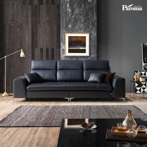 파로마 프라도 3.5인용 풀그레인 천연 통가죽 소파