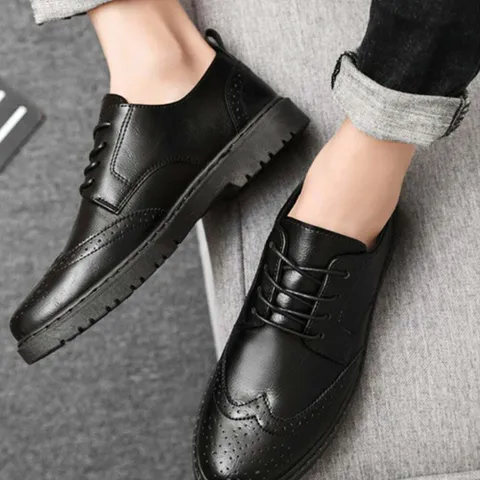 펀칭 플랫 로퍼 캐주얼 데일리 더비슈즈 남성구두