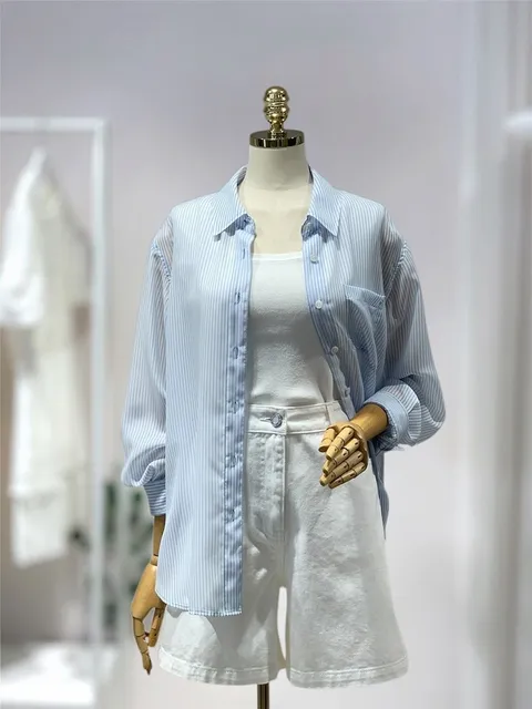 [현대백화점] 올리브데올리브 (OW5MB363) 시어 스트라이프 셔츠