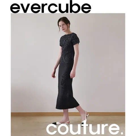 [ ★에바큐브 꾸띄르! 지플리츠컬렉션★][에바큐브 Couture] 블룸 G플리츠 스커트 +무이자3개월