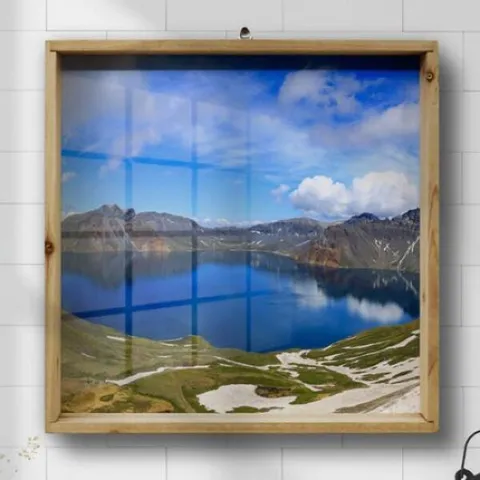 아트박스/꾸밈 pj283-우드프레임액자_아름다운백두산(중형)