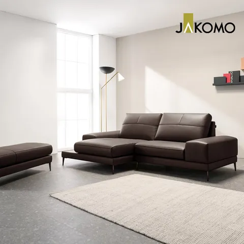 [자코모] 스위치 모듈 와이드 3인 반카우치형 천연면피 소가죽 소파+벤치 +할인쿠폰