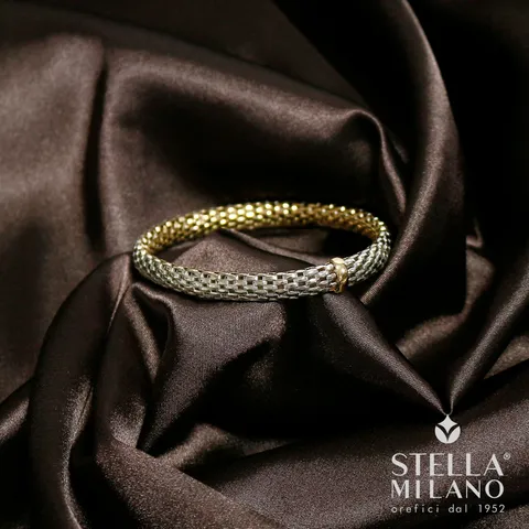 [ 100% MADE IN ITALY](스텔라밀라노) 18K 투톤 리버시블 브레이슬릿