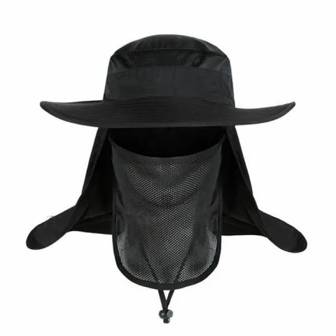 햇빛차단 얼굴가림 등산 캠핑 야외 모자 블랙 +할인쿠폰