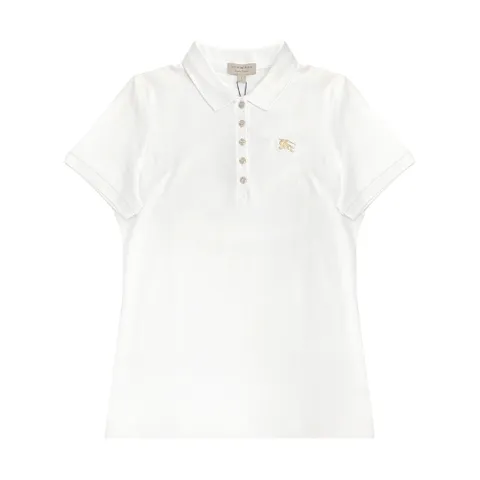 [버버리] 여성 반팔 금장로고 PK 셔츠/화이트/80041231 +할인쿠폰