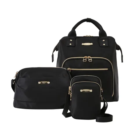 에버라스트 리사 3종 세트 여성 나일론 경량 백팩 크로스백 블랙