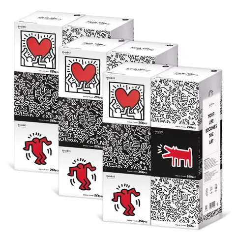 키스해링 ORIGINAL 천연펄프 미용티슈 250매 6입 3팩 +할인쿠폰