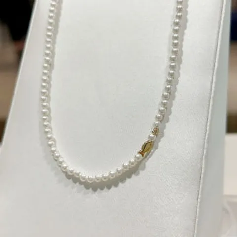 [현대백화점] 미니골드 14k 2.8mm 럭키 물고기 진주 비드 목걸이 NNOM4001