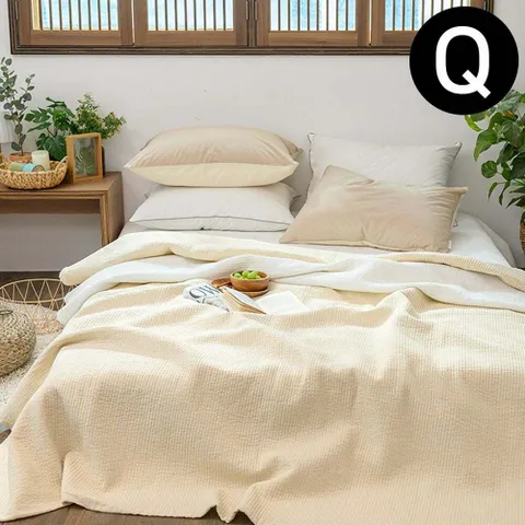 피그먼트 이불 베이지 스프레드 퀸 60수 순면 워싱 +할인쿠폰