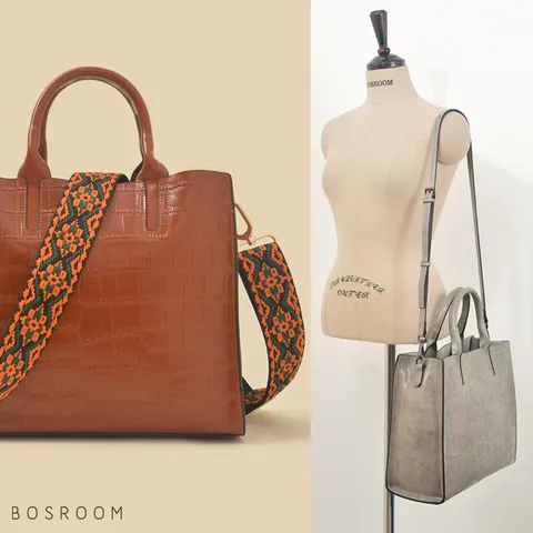 [보스룸] 악어와니 리얼소가죽 데일리 스퀘어 토트백 핸드백