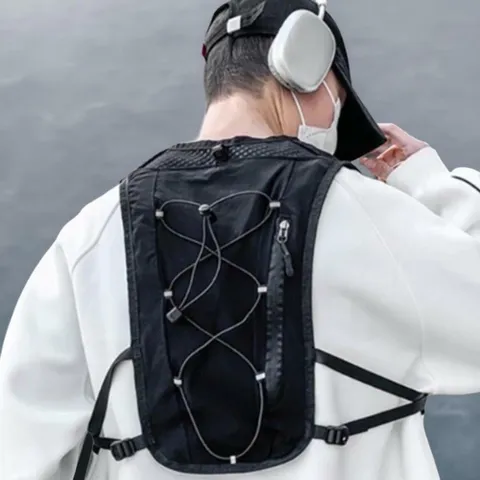 남성 운동용 통기성 메쉬 포켓 스트랩 작업 조끼