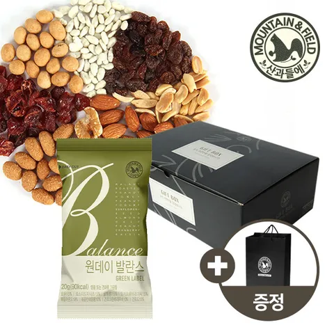 [산과들에] 실속 하루견과 원데이발란스그린 50봉 명절선물세트+쇼핑백 +할인쿠폰