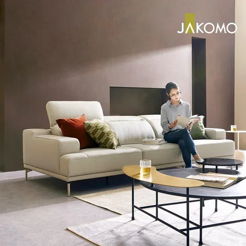 [자코모] 블루밍 3.5인 기.능성 럭스 통가죽 천연면피 소가죽 소파 +할인쿠폰