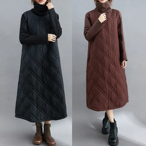 [플러스샵][플로레센스]터틀퀄팅누빔롱원피스