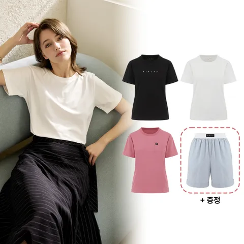 [시슬리 언더웨어] 시슬리 썸머 여성반팔티 3종 + 에센셜 여성 반바지 1종 패키지 +할인쿠폰