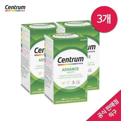 [ ★올인데이 최대 17%혜택! 현대카드7% 최대10%적립(12/8,모바일 바로접속 5만원이상 결제시,신청필수)★][해외직구] [센트룸] 어드밴스 어덜트 멀티비타민 100정X3통