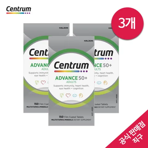 [ ★올인데이 최대 17%혜택! 현대카드7% 최대10%적립(12/8,모바일 바로접속 5만원이상 결제시,신청필수)★][해외직구] [센트룸] 어드밴스 50+ 어덜트 멀티비타민  100정X3통
