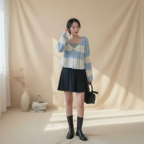 여성 V넥 버튼 빅사이즈 단가라 가디건 와이드 루즈핏 +할인쿠폰