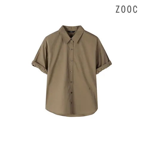 [ZOOC] 소매 롤업 카라넥 셔츠 BR_V242MSC936 +할인쿠폰