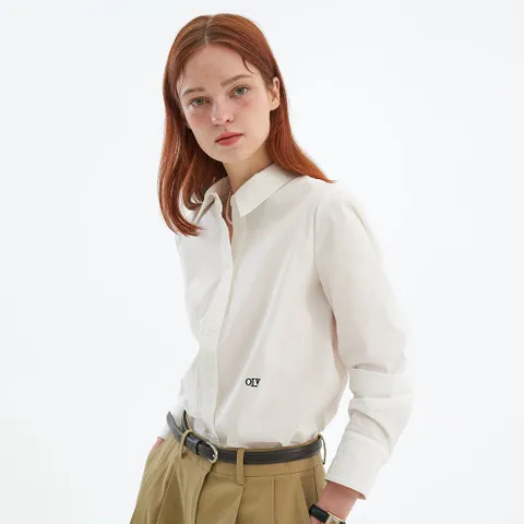 [올리브데올리브]슬림핏 기본 자수 셔츠 OH5XB1800 +할인쿠폰