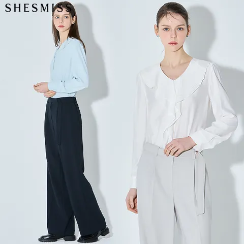 [쉬즈미스] 기품있는 뒷밴딩 핀턱 와이드 팬츠 +할인쿠폰