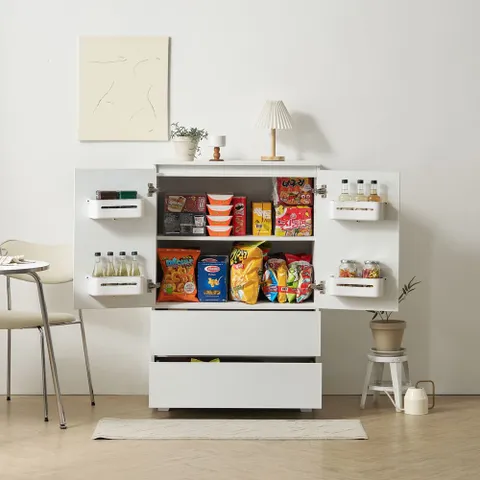 도어포켓 수납장 주방 팬트리장 간식보관함 80cm P0000RSX