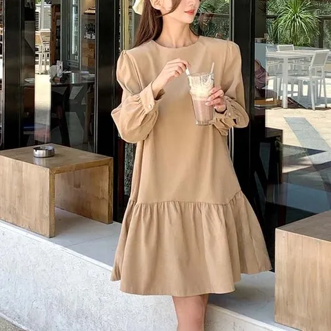 [하프클럽/스윗트리]루즈핏심플간절니원피스