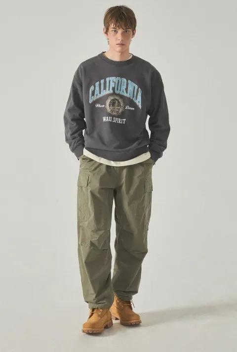 [현대백화점] [후아유] 가먼트 다잉 그래픽 스웻셔츠 (WHMWF2224U) +할인쿠폰