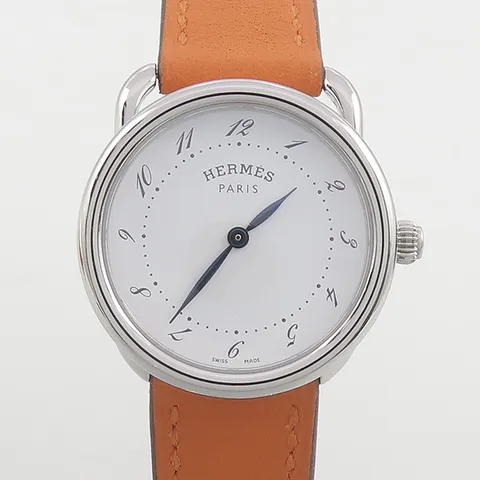 [중고]에르메스 AR5.210 원형 라운드 아소 스몰 28MM 가죽밴드 여성용 시계 K4203H +할인쿠폰