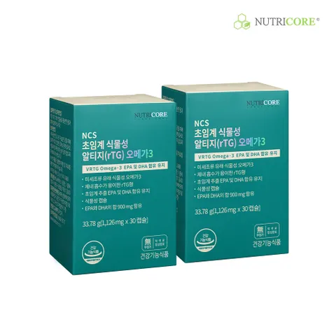 [뉴트리코어] 초임계 식물성 알티지(rTG) 오메가3 30캡슐 x 2박스
