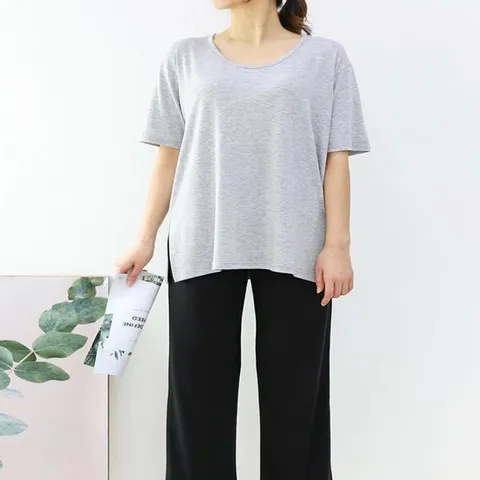 [하프클럽/다잇템]여자 빅사이즈 베이직 클래식 트임 티셔츠