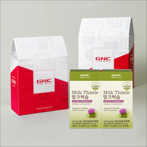 [선물박스] GNC 밀크씨슬 600mg (60캡슐)30일분 x 2개 선물세트 +할인쿠폰