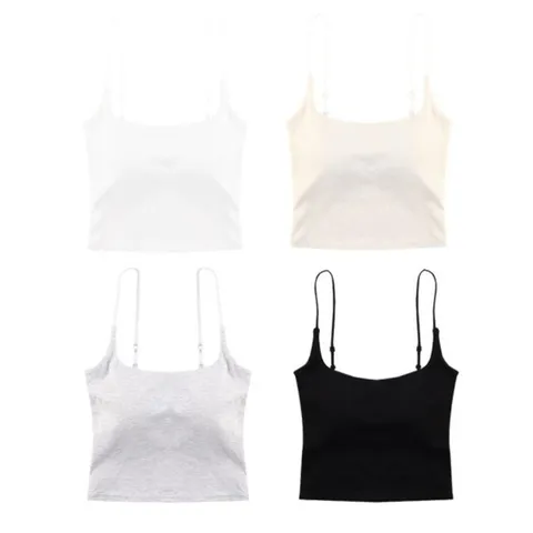 [하프클럽/다잇템]여성 데일리 패드 캐미 민무늬 내장 브라탑