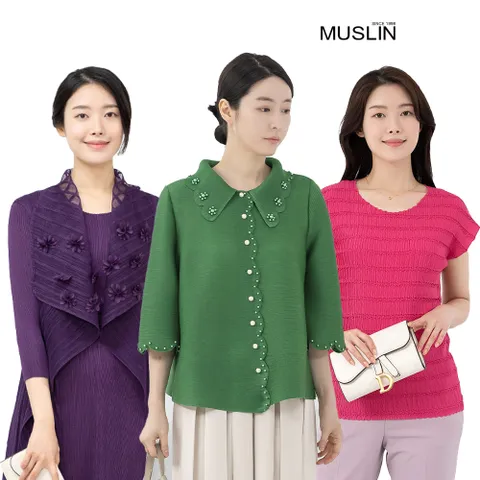 [엄마옷 모슬린] 여름 플리츠 모음전 중년여성 마담 50대 60대 70대 할머니옷 티셔츠 자켓 원피스 팬츠 外