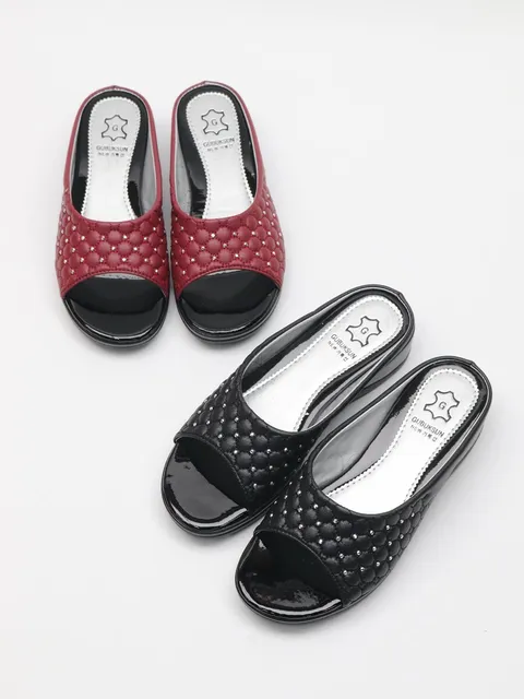 국내제조 여성용 편안한 웨지 슬리퍼 비즈 굽4cm +할인쿠폰