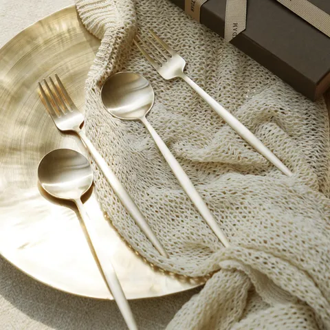 [현대백화점] 놋담 방짜유기 양식 디저트 스푼포크 2인(4P)