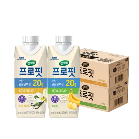 [Hmall]셀렉스 프로핏 완전단백질 드링크 밀크바닐라+바나나 (250ML x 총36팩)