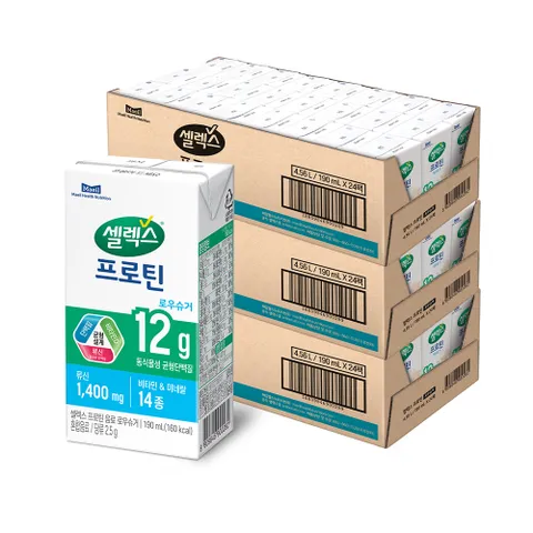 셀렉스 마시는 프로틴 음료 로우슈거 3박스 [190ml x 총 72팩]