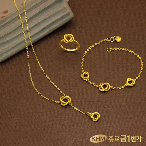 [종로금1번가] 순금 목걸이/팔찌 2종택 24K 트리니티 11.25g+18k잠금