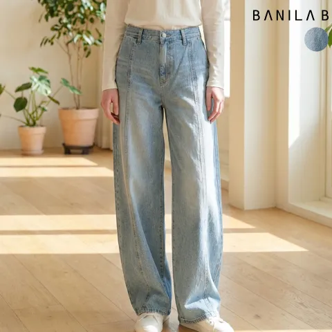 [바닐라비] [S-L]여성 벌룬 절개 데님팬츠 +할인쿠폰