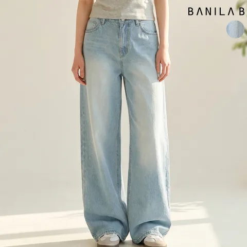 [바닐라비] [S-L]여성 뒷밴딩 벌룬 워싱 데님팬츠 +할인쿠폰